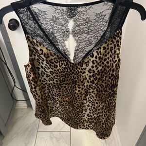 NWOT EXPRESS lace and animal print blouse.